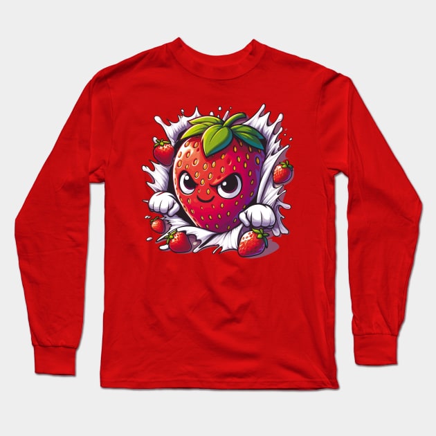 Sassy Strawberry Jam Long Sleeve T-Shirt by Cutetopia